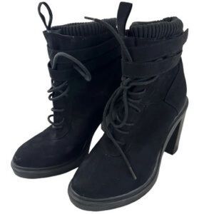 Elegant Black Lace-Up Boots for Women